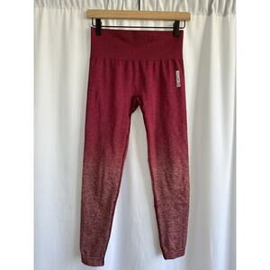 Gymshark Adapt Ombre Seamless Leggings Maroon Burgundy Women's Size XS